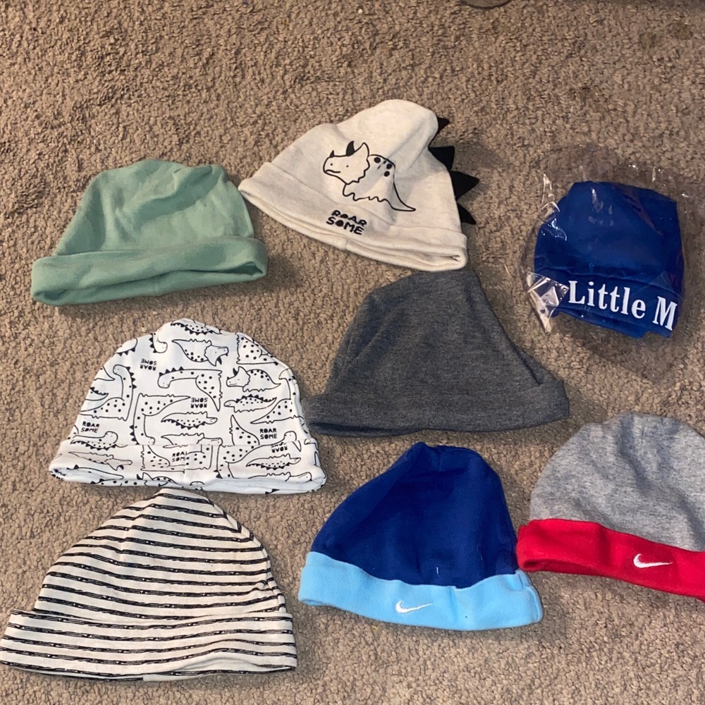 Variety of sizes infant / baby Beanie bundle
